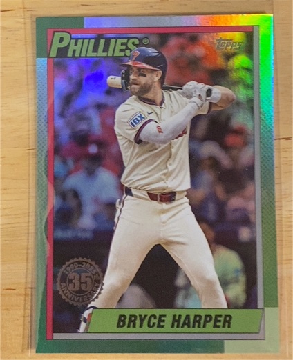2025 Topps Update #U90-15 Bryce Harper 1990 Topps Baseball 35th Anniversary — front