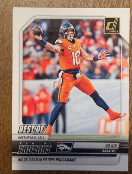2025 Panini Donruss Best of Instant #INS-BNX Bo Nix — front