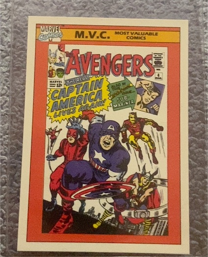 1990 Impel Marvel Universe Series 1 #136 Avengers #4 Captain America — front