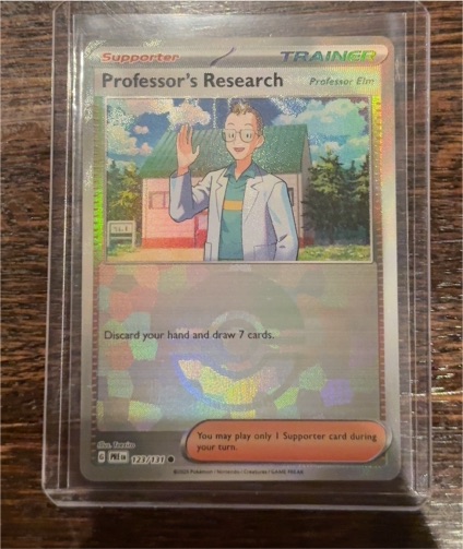 2022 Pokémon Prismatic Evolutions #123 Professor's Research (Professor Elm) — front