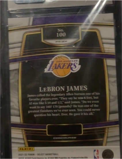 2021-22 Panini Select Concourse #100 LeBron James — front