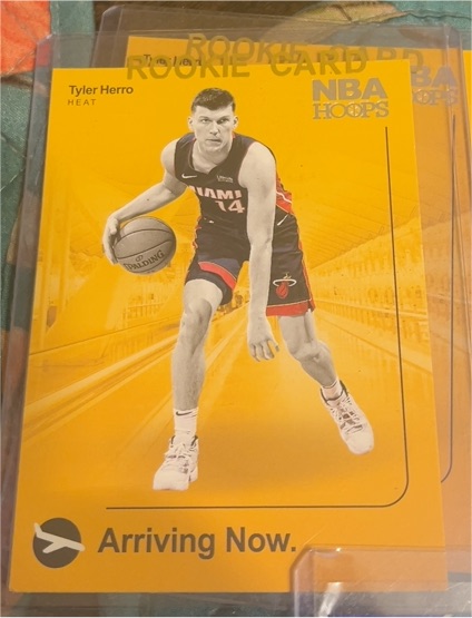 2019-20 Panini NBA Hoops #13 Tyler Herro Arriving Now Rookie Card — front
