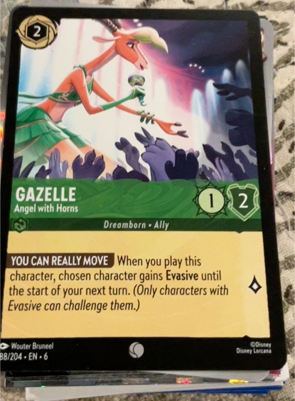 Disney Lorcana Azurite Sea #88 Gazelle Angel with Horns — front