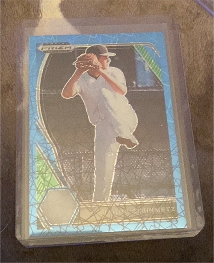 2021 Panini Prizm Draft Picks Carolina Blue Velocity Prizm #PDP154 J. A. Happ — front