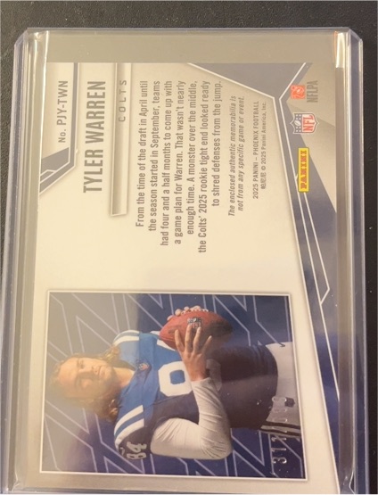 2023 Panini #PJY-TWN Tyler Warren — front