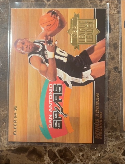 1994-95 Fleer #7 Dennis Rodman NBA League Leaders San Antonio Spurs — front