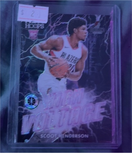 2023-24 Panini NBA Hoops Premium Stock #1 Scoot Henderson High Voltage RC — front