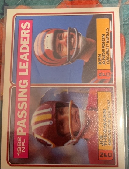 1983 Topps #202 1982 Passing Leaders - Joe Theismann / Ken Anderson — front