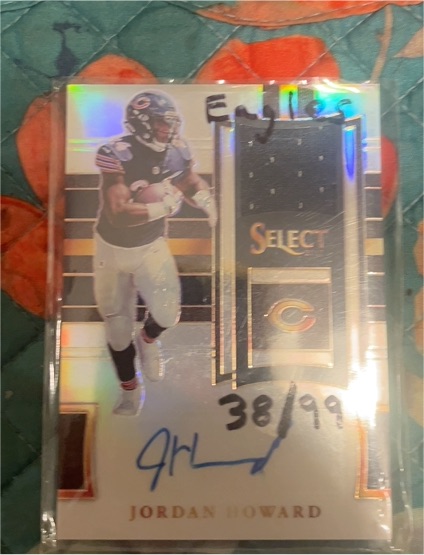 2017 Panini Select Signature Memorabilia Silver Prizm #/99 Jordan Howard — front