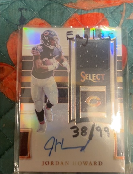 2017 Panini Select Signature Memorabilia Silver Prizm #/99 Jordan Howard — front