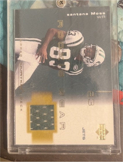 2001 Upper Deck Ovation Rookie Gear #RSM Santana Moss — front