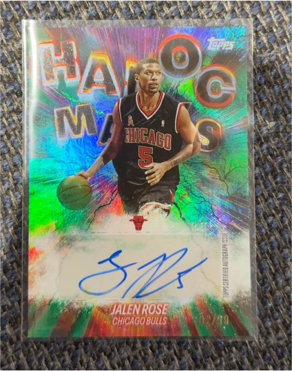 2025-26 Topps Basketball #HM-JR Jalen Rose Havoc Marks Green Rainbow Auto — front