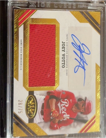 2025 Topps Tier One Joey Votto Jumbo Relic Auto — front