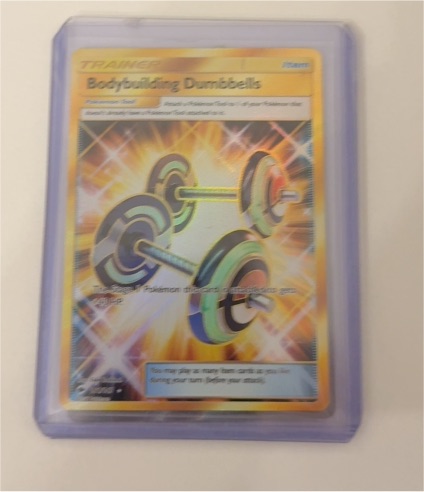 2017 Pokemon Burning Shadows #161 Bodybuilding Dumbbells — front