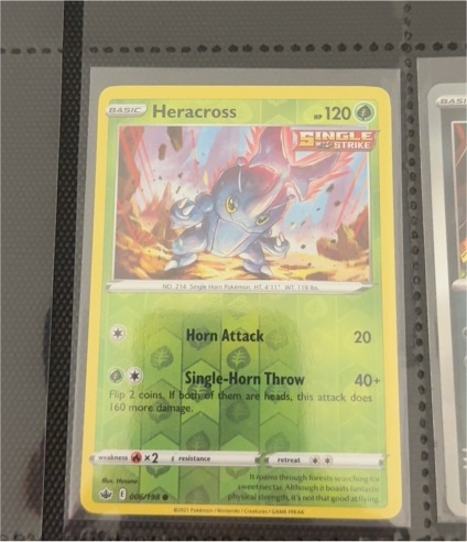 2021 Pokémon Sword & Shield Chilling Reign #006 Heracross — front