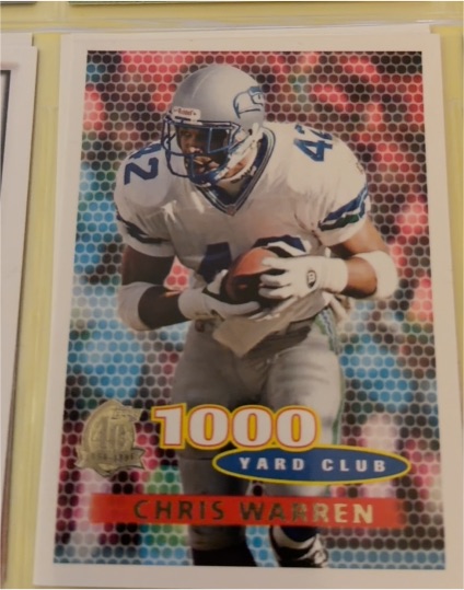 1996 Topps 1000 Yard Club #124 Chris Warren — front