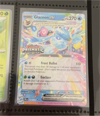 2025 Pokémon Prismatic Evolutions #026 Glaceon ex — front