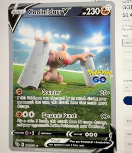 2022 Pokémon GO #074 Conkeldurr V (Alternate Full Art) — front