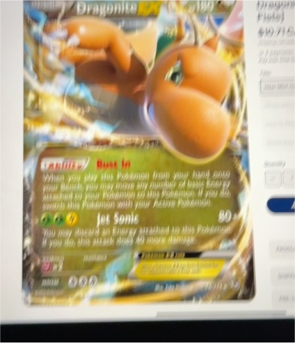 2014 Pokémon XY Furious Fists #74 Dragonite EX — front