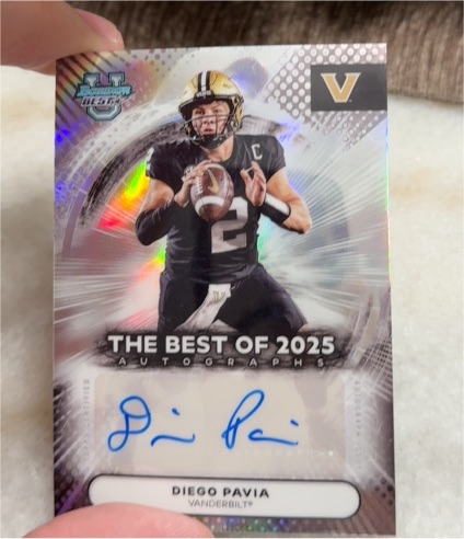 2025 Bowman U Best of 2025 #BOA-DPA Diego Pavia — front