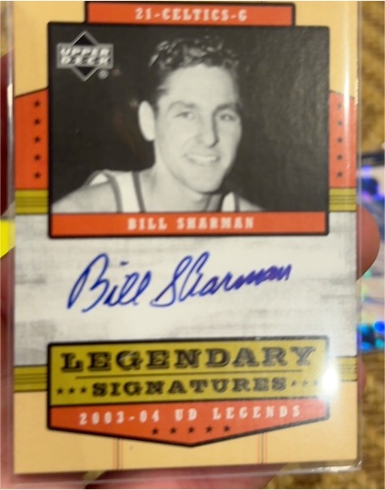 2003-04 Upper Deck Legends #LS-BS Bill Sharman Legendary Signatures — front
