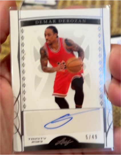 2022 Leaf Trinity #BA-DD1 DeMar DeRozan — front