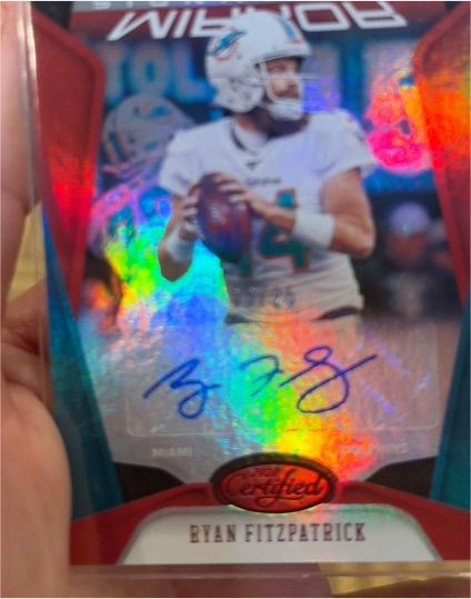 2020 Panini Certified Mirror Signatures Red #MS-RF Ryan Fitzpatrick — front