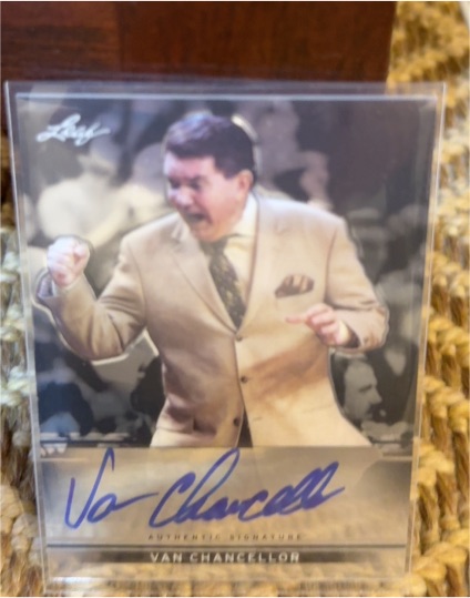 1998 Leaf Van Chancellor Authentic Signature Card — front