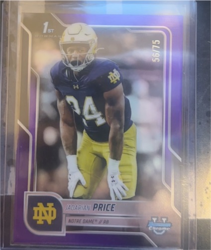 2025 Bowman University Chrome #117 Jadarian Price — front