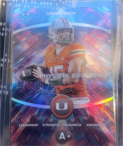 2025 Bowman Chrome University Carson Beck Physical Education SSP — front