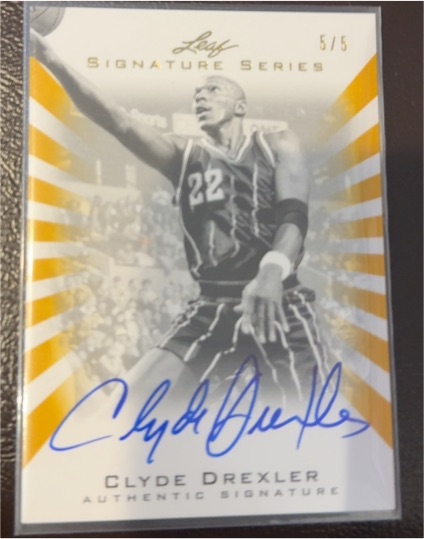 2000 Leaf Signature Series #5/5 Clyde Drexler — front