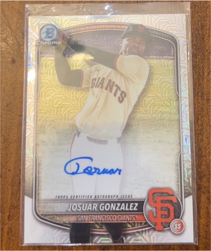 2025 Bowman Chrome Mega #BMA-JG Josuar Gonzalez — front