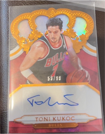 2018-19 Panini Crown Royale Red Die Cut Auto #CR-TK Toni Kukoc — front