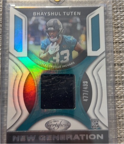 2025 Panini Certified #113 Bhayshul Tuten New Generation — front