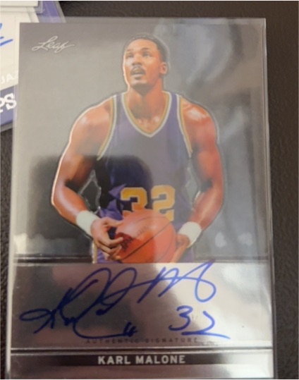 2012-13 Leaf Metal Holo Blue #BA-KM1 Karl Malone — front
