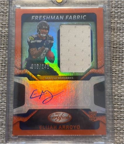 2025 Panini Certified Freshman Fabric #Freshman Fabric Elijah Arroyo — front