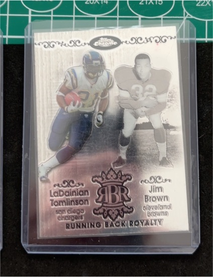 2007 Topps Chrome Running Back Royalty #RBR-TB LaDainian Tomlinson / Jim Brown — front