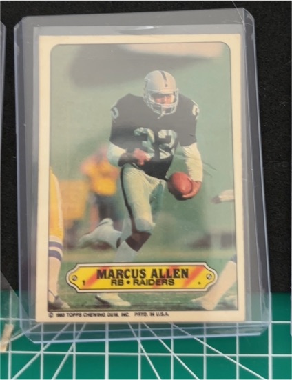 1983 Topps Sticker #1 Marcus Allen — front