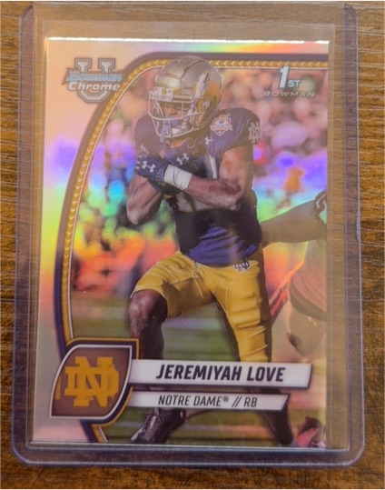 2024 Bowman University Chrome #100 Jeremiyah Love — front