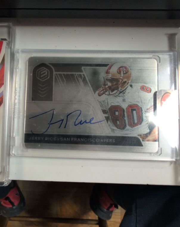 2020 Panini Elements Metal Plate Jerry Rice Fanatics Authentic Auto #SS-JR — front