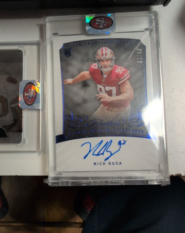 2019 Panini Flawless #10 Nick Bosa Rookie Shadow Signatures — front