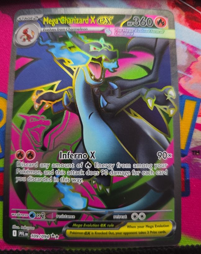 2025 Pokémon ME02: Phantasmal Flames #109/094 Mega Charizard X ex — front