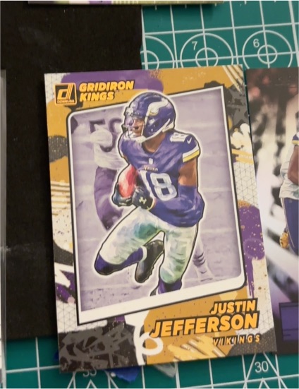 2021 Panini Donruss #GK8 Justin Jefferson Gridiron Kings Minnesota Vikings — front