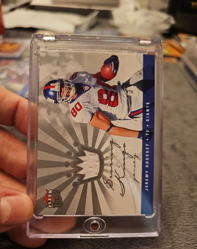 2006 Fleer Ultra Scoring Kings Jerseys #SKJS Jeremy Shockey Giants — front