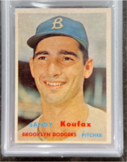 1957 Topps #302 Sandy Koufax — front