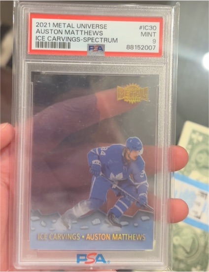 2021 Skybox Metal Universe #IC30 Auston Matthews Ice Carvings Spectrum — front