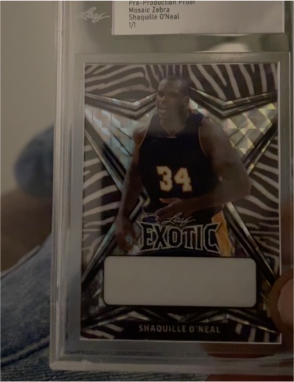2022 Leaf Exotic Mosaic Zebra #1 Shaquille O'Neal — front