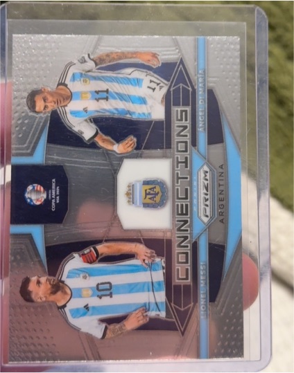 2024 Panini Prizm Copa America Connections # Lionel Messi & Angel Di Maria — front