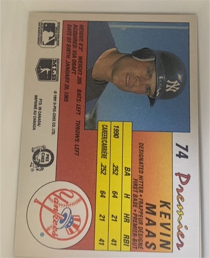 1991 O-Pee-Chee Premier #74 Kevin Maas — front