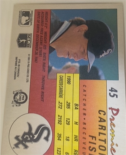 1991 O-Pee-Chee Premier #45 Carlton Fisk — front